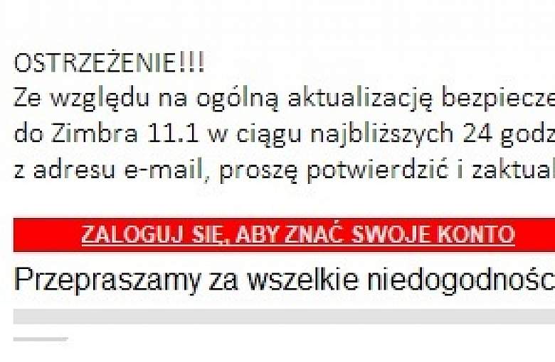 Pod żadnym pozorem nie należy klikać w przesłane linki