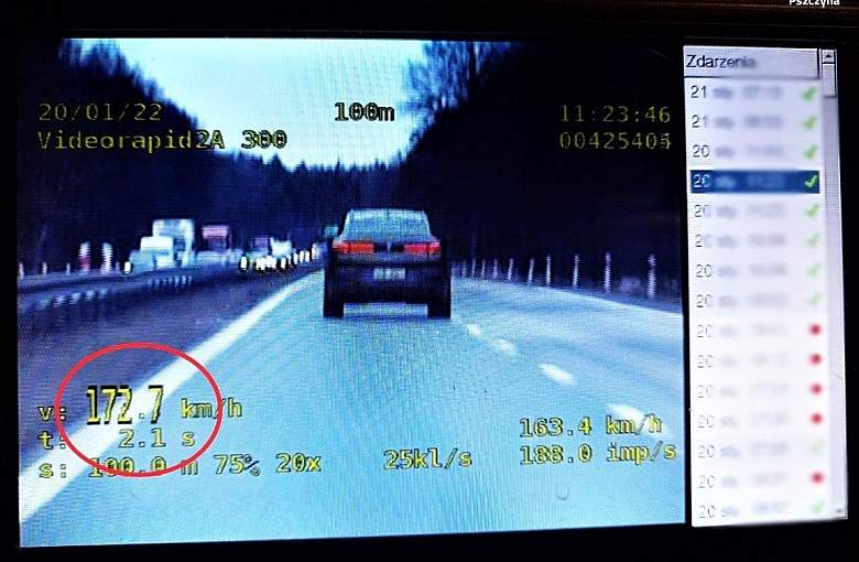 Pędził z prędkością ponad 170 km/h. Dostał mandat 2500 złotych